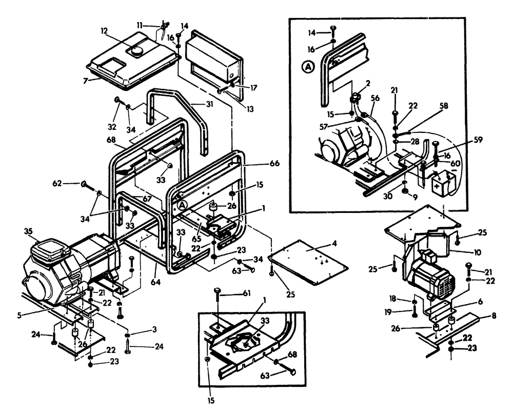 Cradle No. 86436 Diagram and Parts List for 5565-2-C8000  Briggs and Stratton Generator